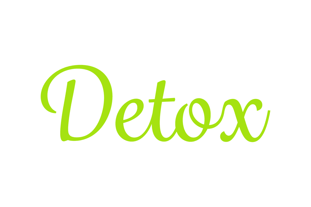 Green Text Detox on Transparent PNG for Health and Wellbeing