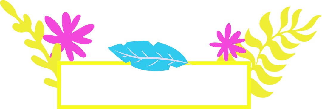 Transparent Floral Banner with Colorful Leaves