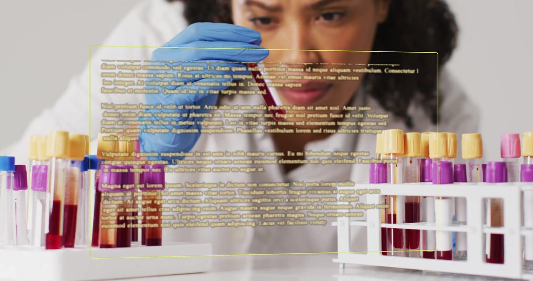 Scientist Analyzing Blood Samples in Advanced Laboratory