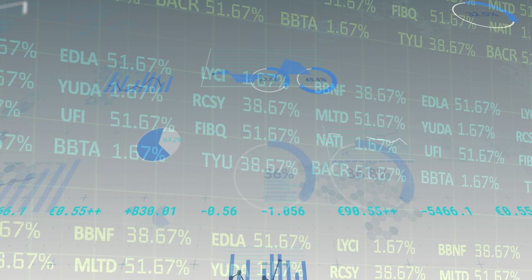 Dynamic Financial Data and Global Market Concept