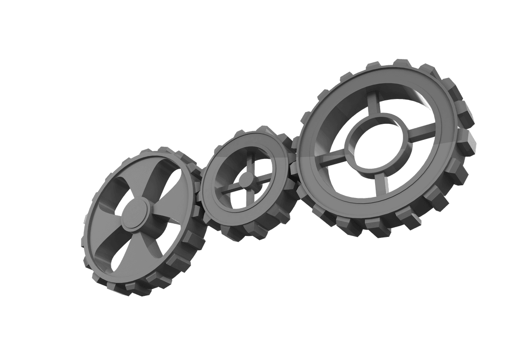 Gray Gears On Transparent Background Illustrate Connection