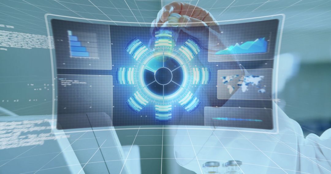 Futuristic Data Processing and Global Networking Concept