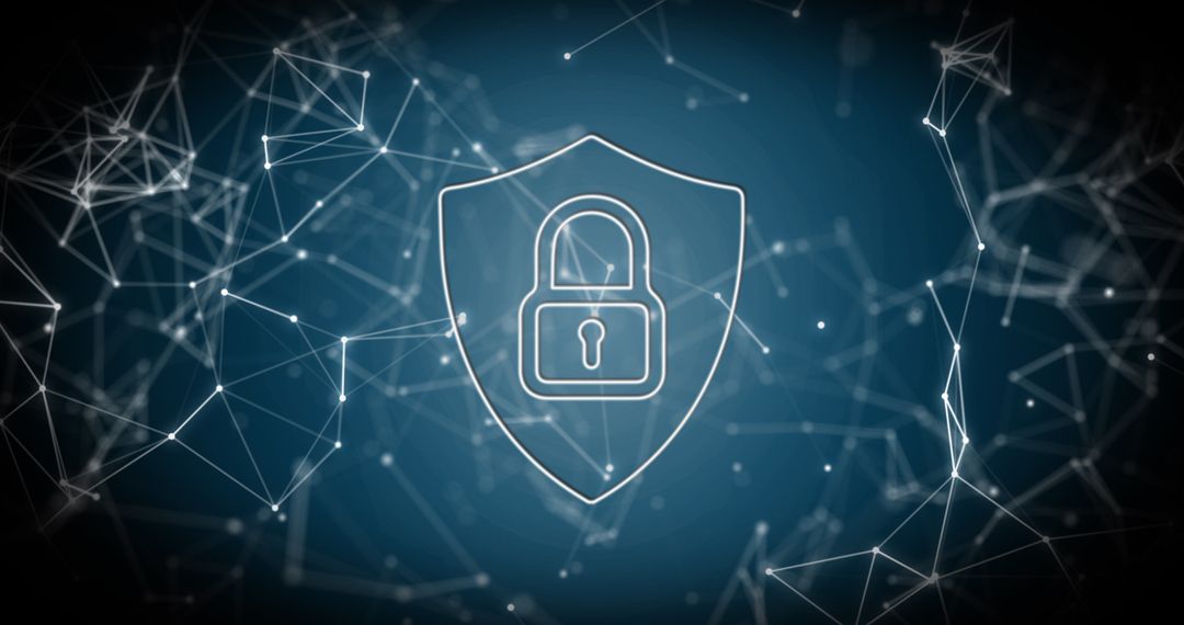 Digital Network Security Concept with Padlock Icon