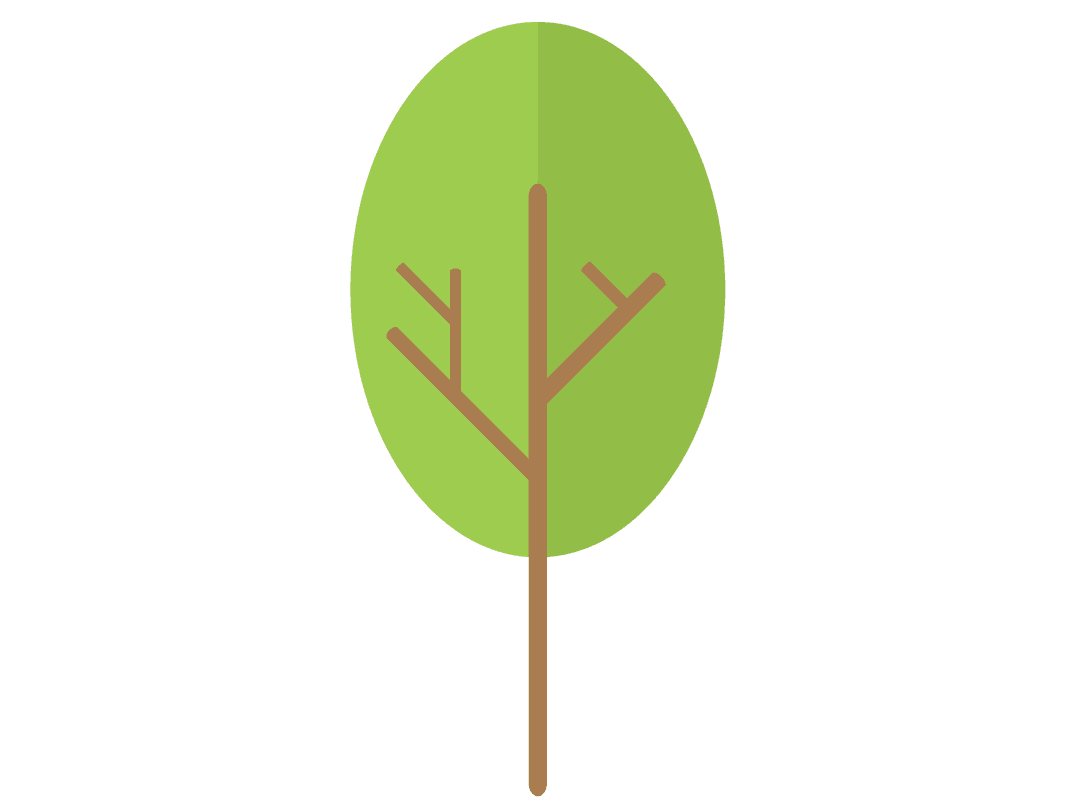 Minimalist Tree Symbol Illustration on Transparent Background