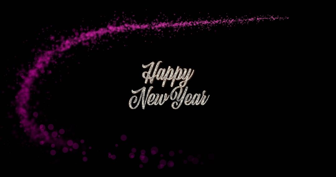 Happy New Year Glitter Text with Sparkling Lights