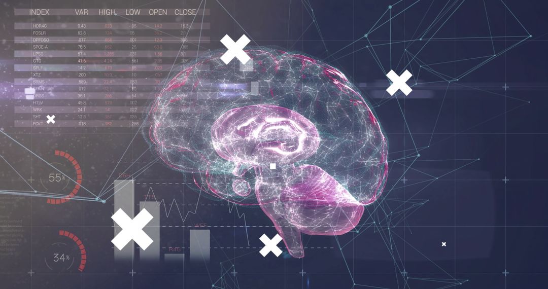 Abstract Futuristic Visualization of Human Brain Data