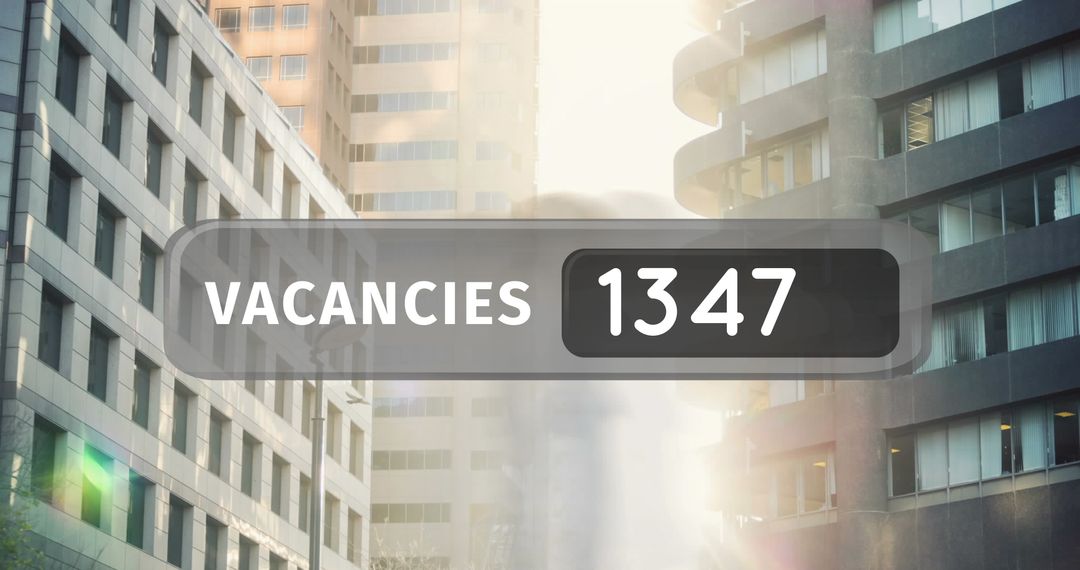 Digital Concept Highlighting Job Vacancies in Urban Area