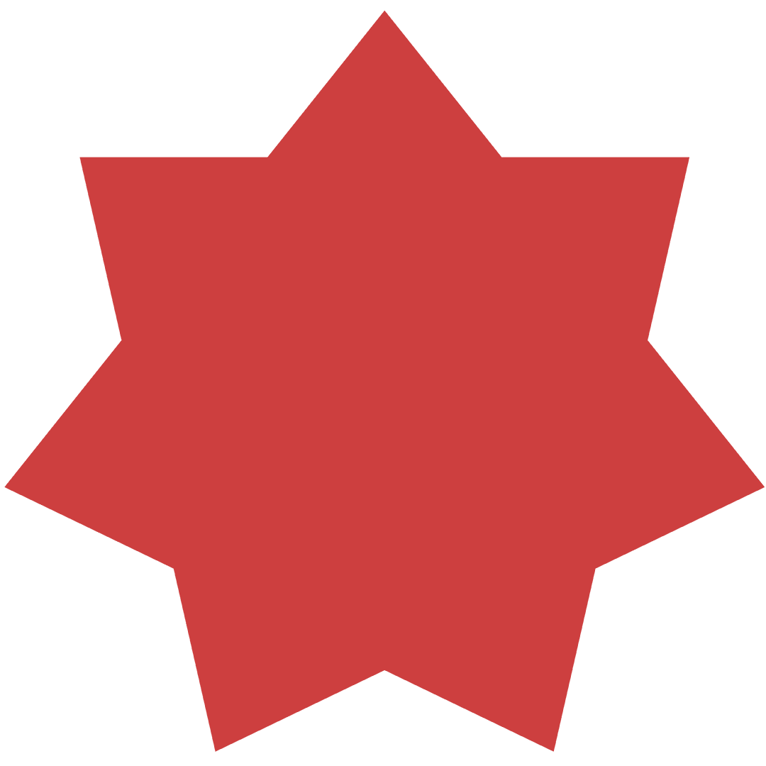 Red Abstract Geometric Star Shape on Transparent Background