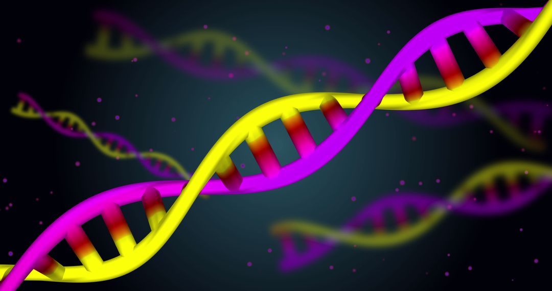 Vivid DNA Strands Highlighting Genetic Complexity