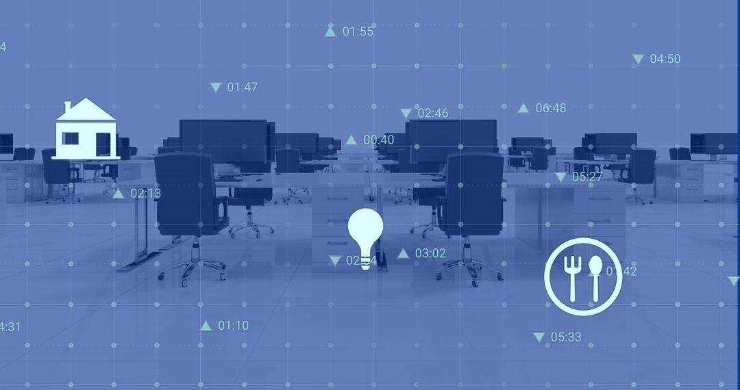 Digital Network Interface Over Empty Office for Business Technology