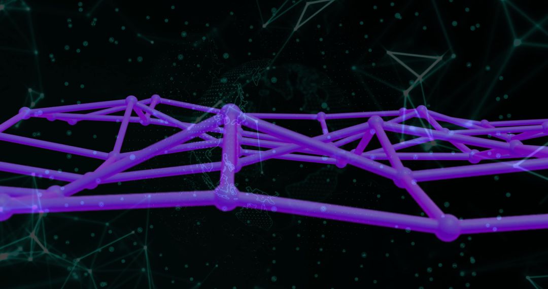 Global Digital Network with Vibrant Purple Connections