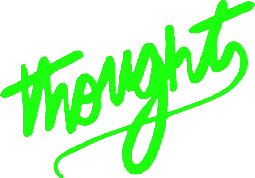 Neon Green Thought In Graffiti with Transparent Brushstrokes