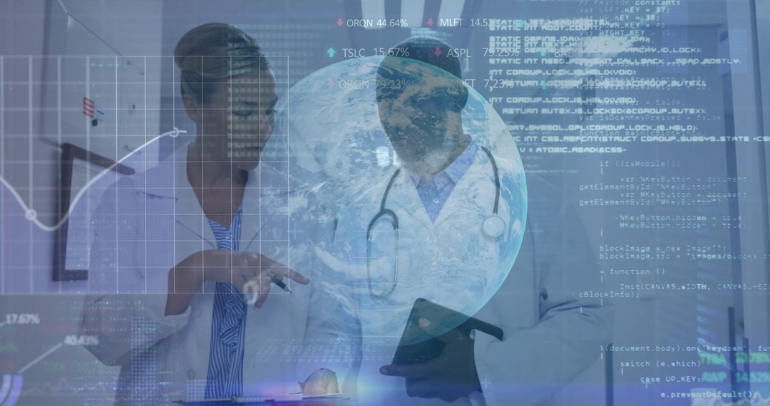 Medical Professionals Analyzing Digital Health Data with Technology