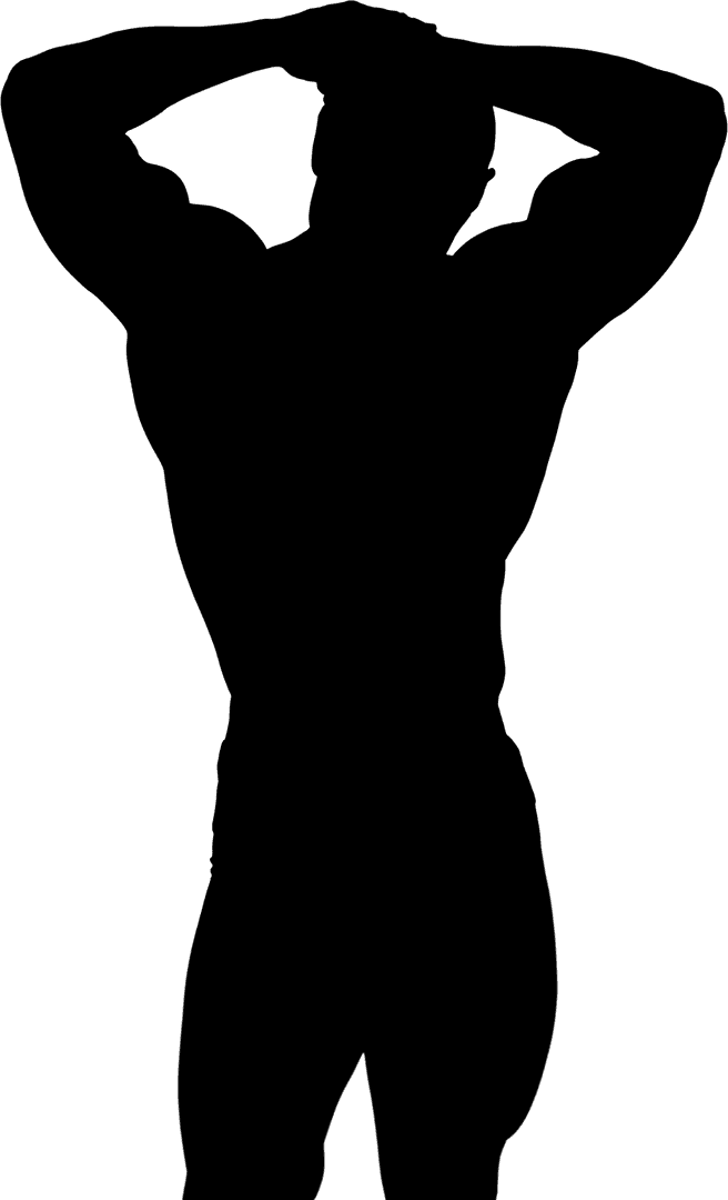 Transparent Male Silhouette Flexing Muscles Fitness Concept