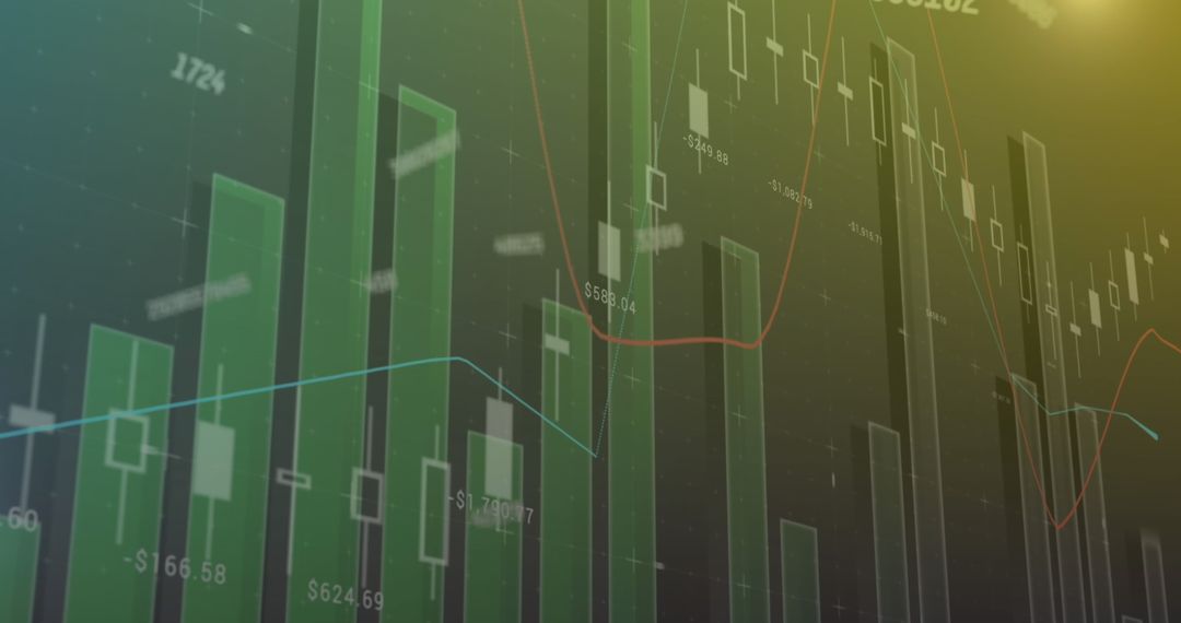 Dynamic Financial Data and Charts Illustration of Business Growth Trends