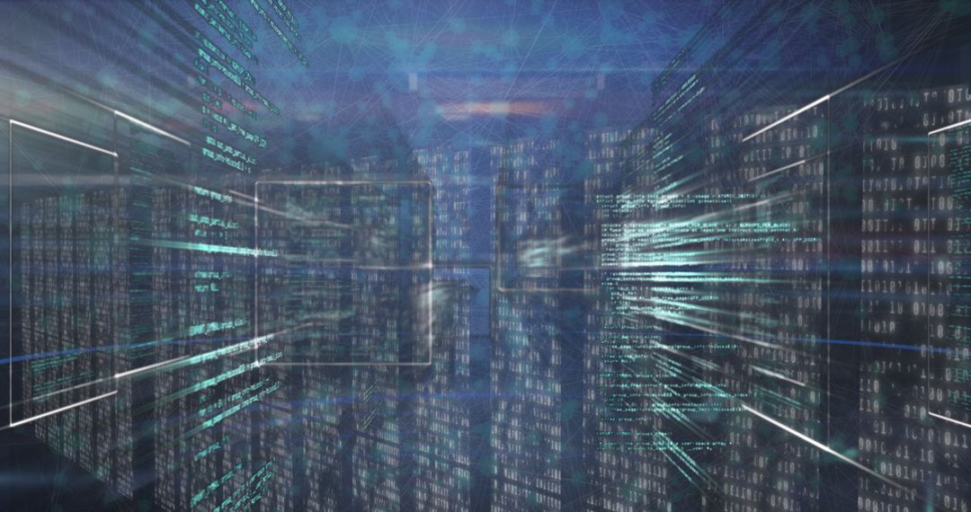 Futuristic Digital Interface and Data Visualization Background