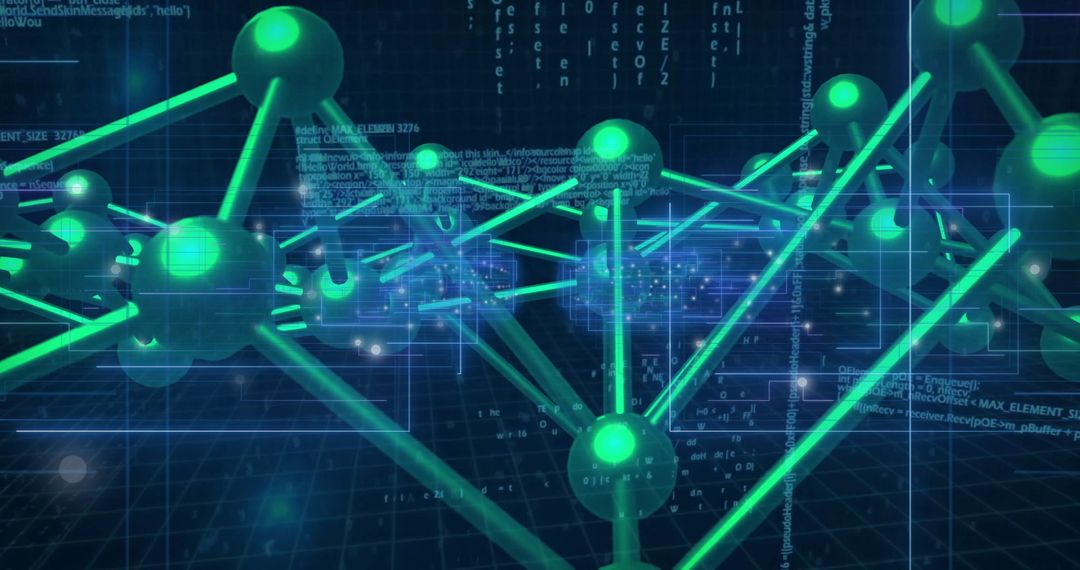 Futuristic Digital Network with Glowing Data Connections