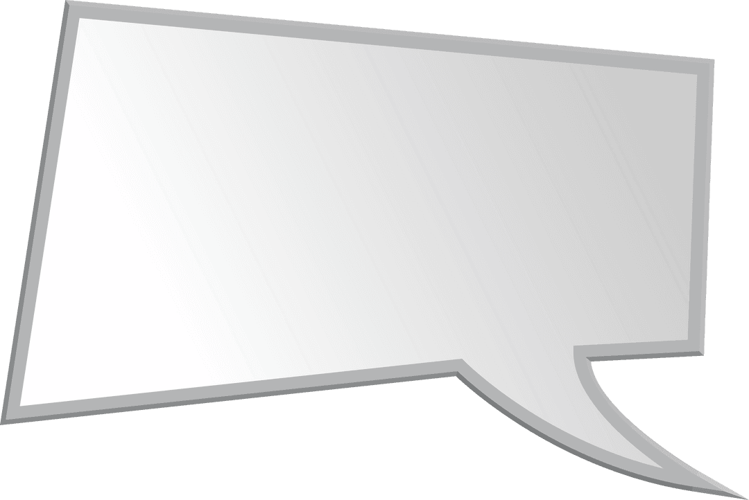 Silver speech bubble on transparent background with copy space