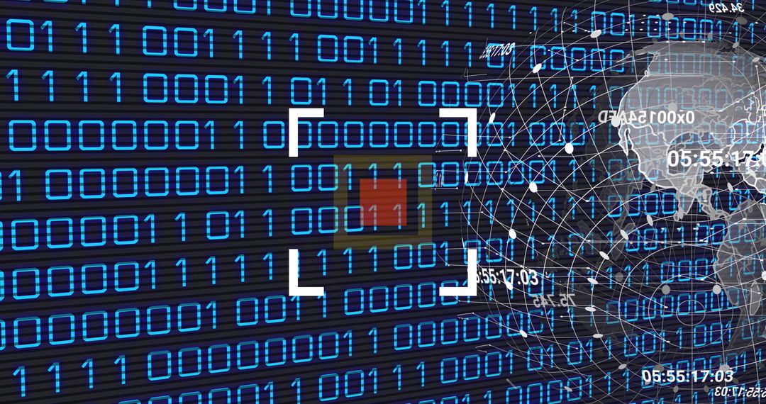 binary code and digital globe illustrating global data network - Free Images, Stock Photos and Pictures on Pikwizard.com