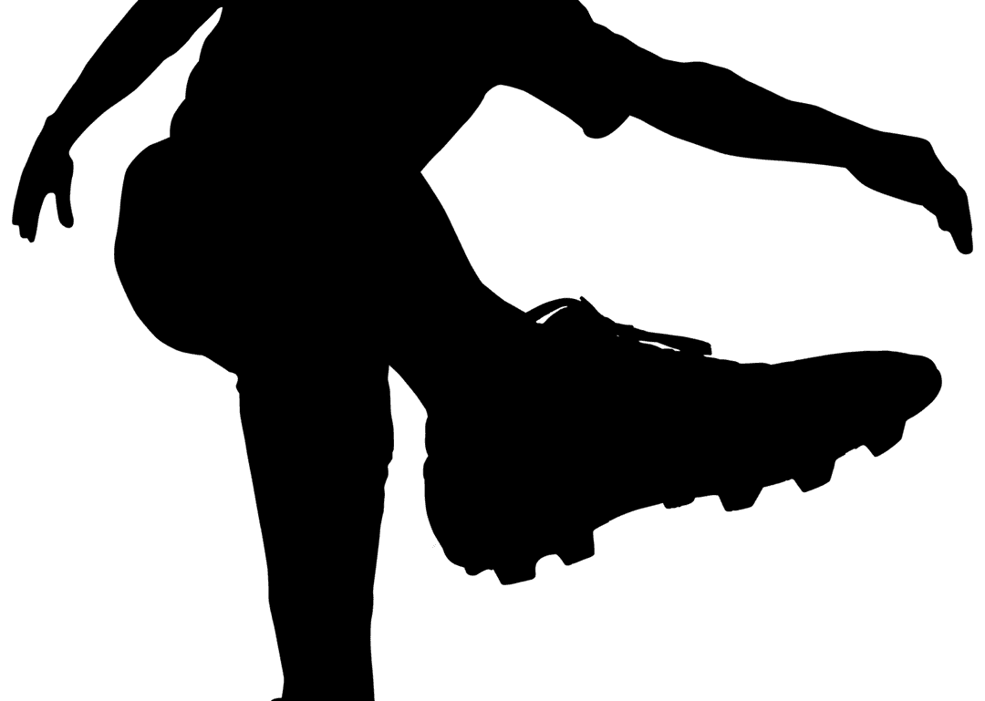 Leg Silhouette of Football Player Kicking on Transparent Background