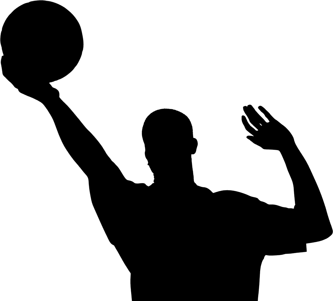 Silhouette of Athletic Man Vector Illustration Transparent