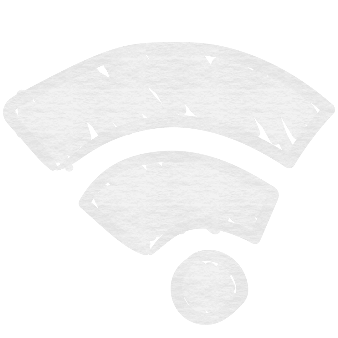 White WiFi Symbol on Transparent Background for Technology Concepts