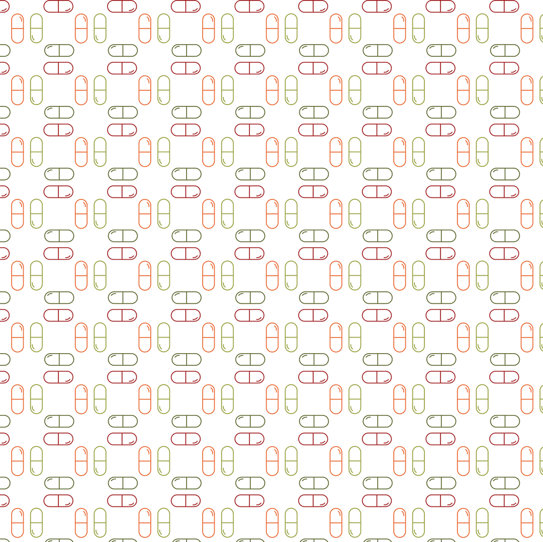 Colorful Pills Pattern on Transparent Background