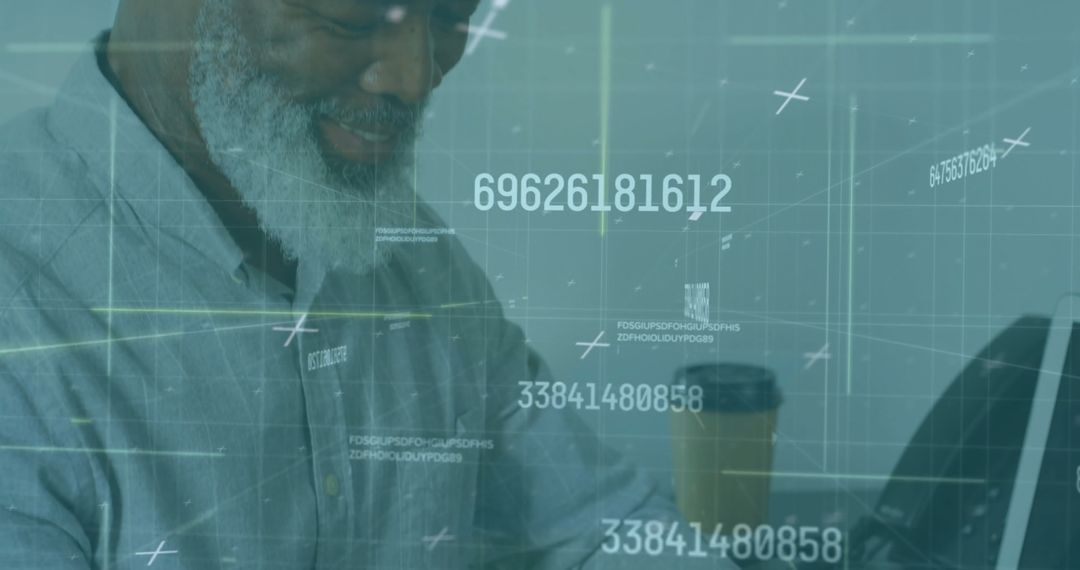 Digital Finance and Data Processing with Businessman