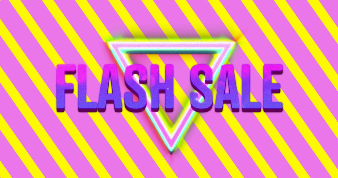 Vibrant Flash Sale Banner with Neon Triangle Design