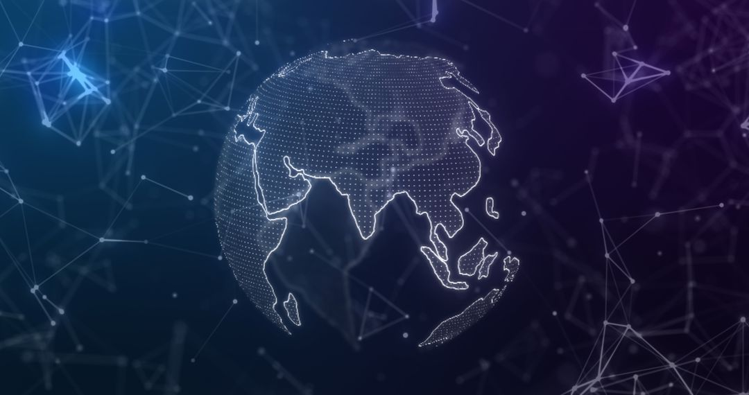 Digital Globe with Network Connections in Cyberspace