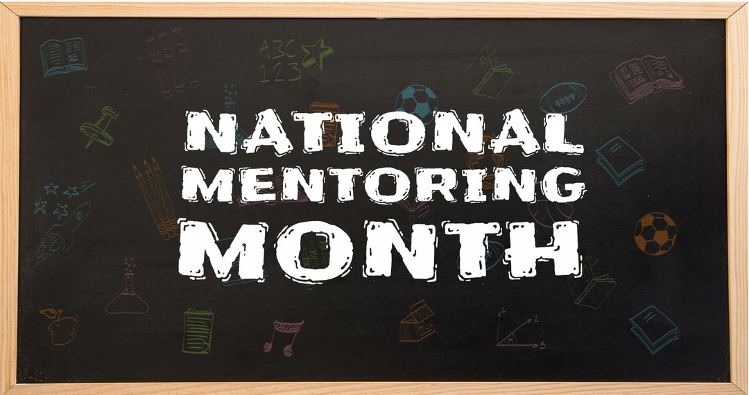 National Mentoring Month Chalkboard Art Design for Educational Campaign