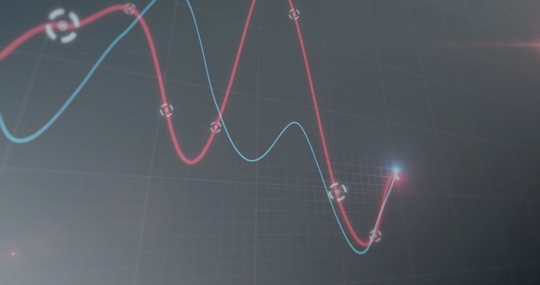 Dynamic Financial Data Lines on Digital Display