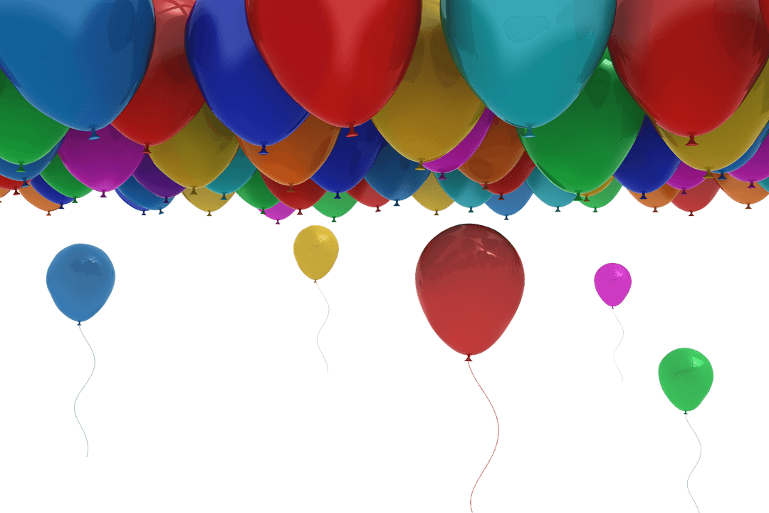 Transparent Floating Colorful Balloons Celebration Vector