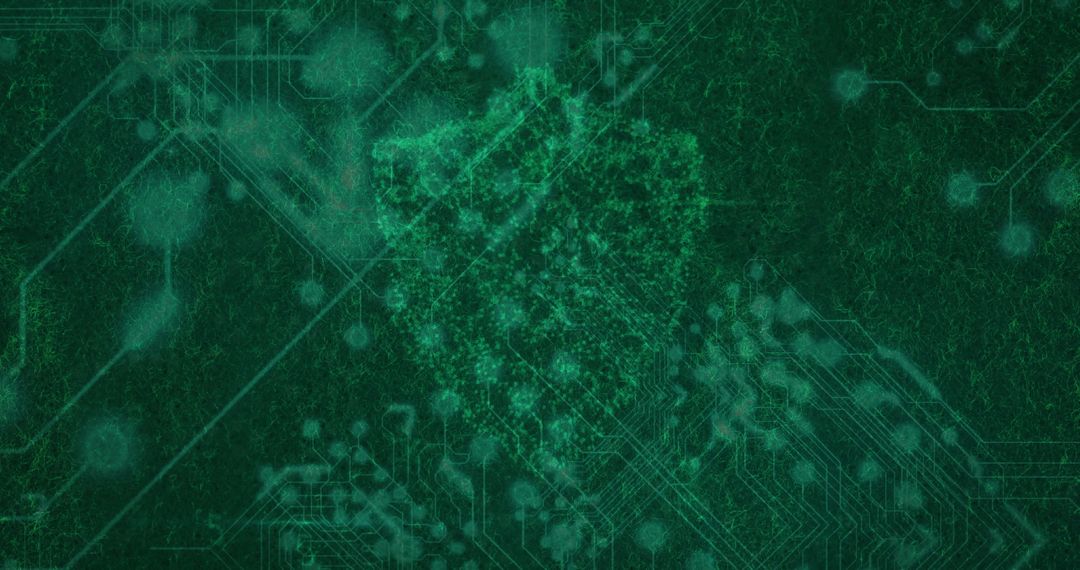 Futuristic Digital Shield Representing Cybersecurity Technology