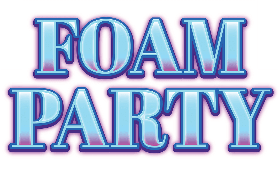 Foam Party Text Design Transparent Background Illustration