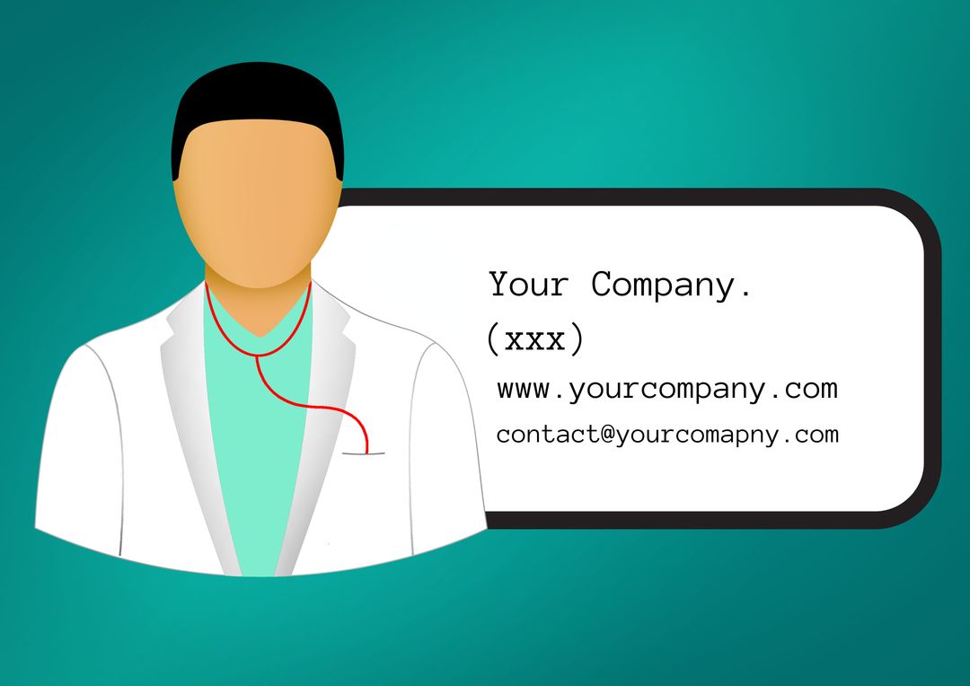 Medical Professional with Stethoscope on Teal Background