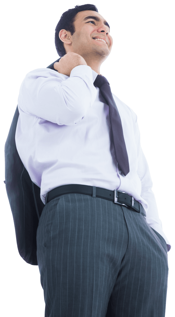 Transparent Background Happy Biracial Businessman Posing