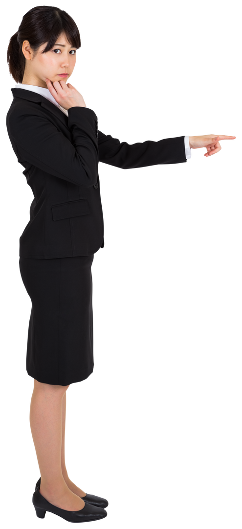 Serious Transparent Asian Businesswoman Pointing - Download Free Stock Images Pikwizard.com