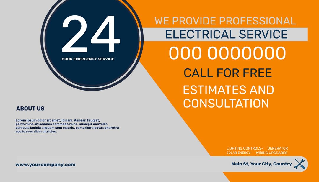 Professional 24-Hour Emergency Electrical Service Advertisement