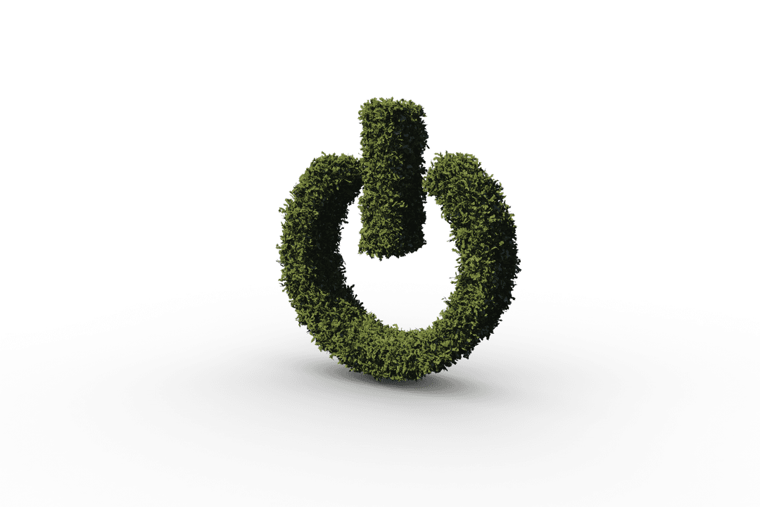 Grass-Covered Power Symbol Transparent Background