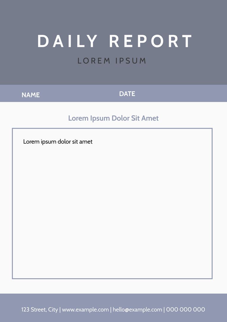 Minimalistic Daily Report Template with Text Fields - Download Free Stock Images Pikwizard.com