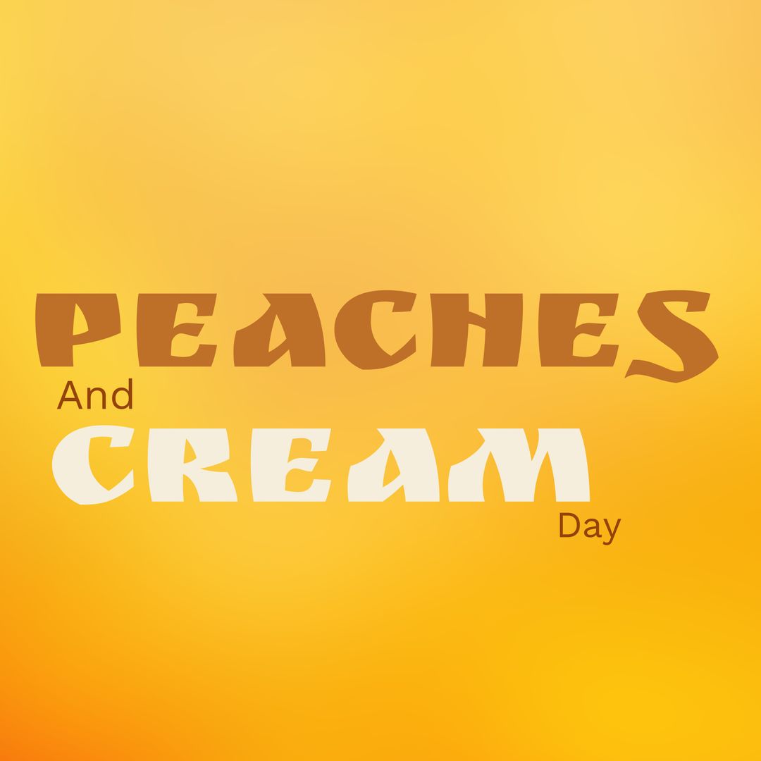 Peaches and Cream Day Celebration on Vibrant Background