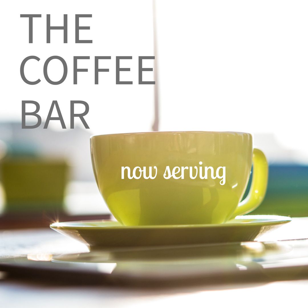 Steaming Coffee Cup in Sunny Cafe Ambience