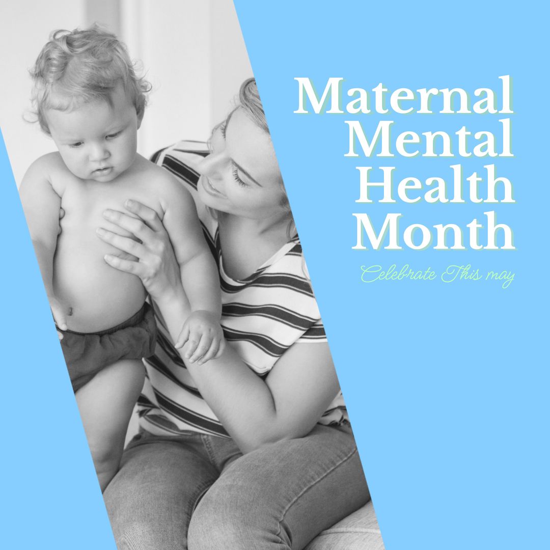 Maternal Mental Health Awareness with Caring Mother and Baby - Download Free Stock Templates Pikwizard.com