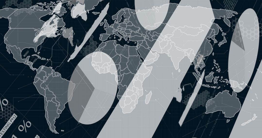 Futuristic Data Visualization Modern World Map on Digital Dashboard