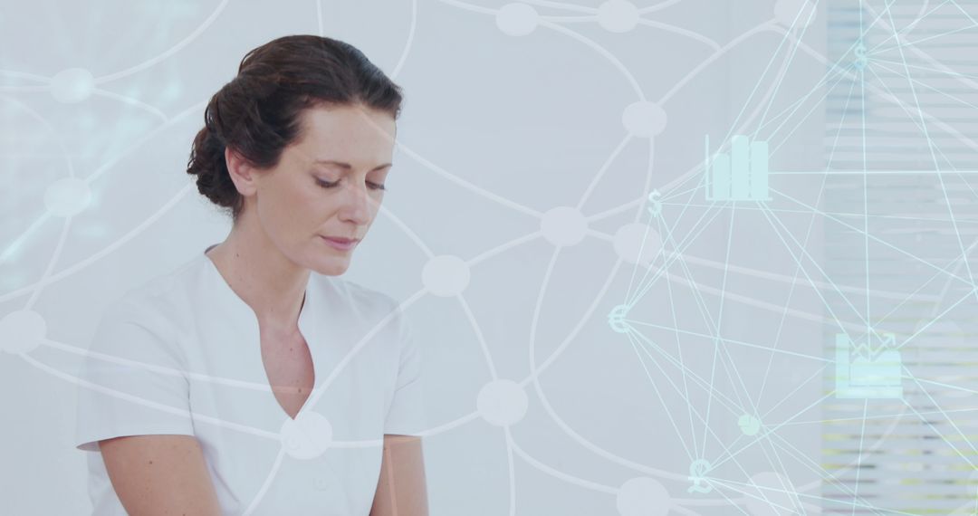 Physiotherapist Amidst Digital Network Connections