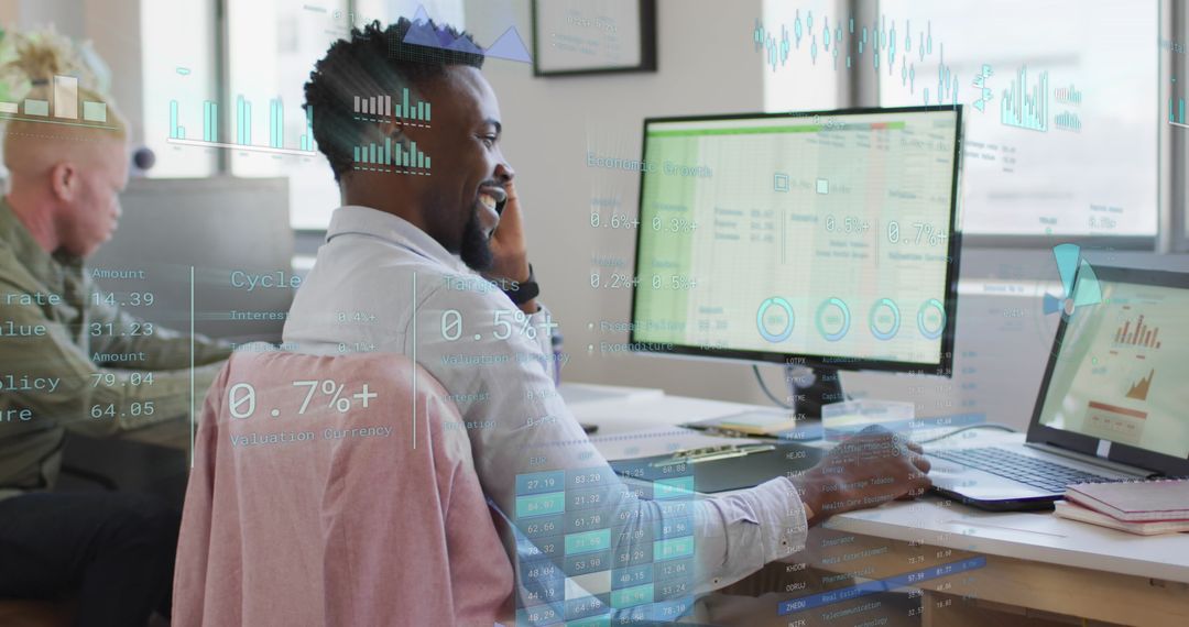 Business Teams Analyzing Financial Data in Modern Office Environment