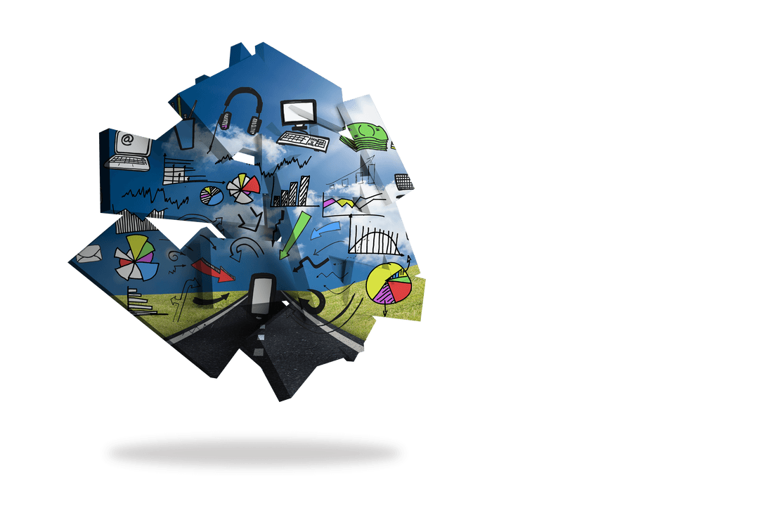 Transparent Media Elements Jigsaw Puzzle Style - Download Free Stock Images Pikwizard.com