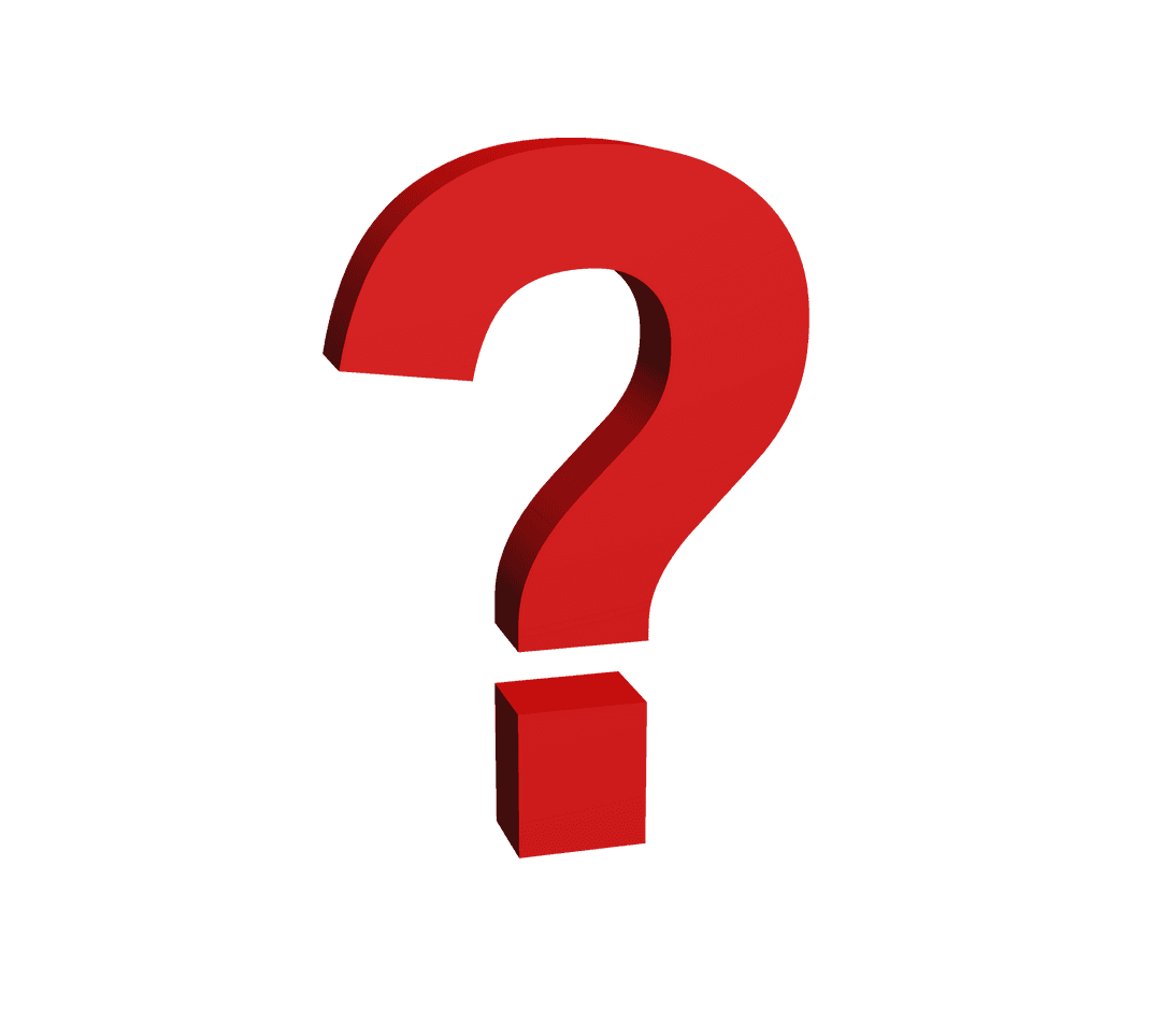 Red Transparent Question Mark Icon on Isolated Background