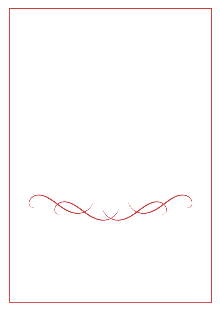 Elegant Red Line Decorative Frame on Transparent Background
